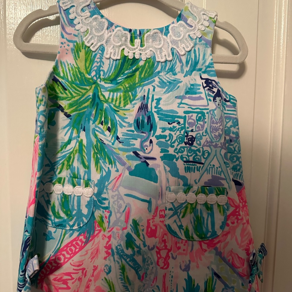 Colorful Sleeveless Dress with Tropical Print 6-12